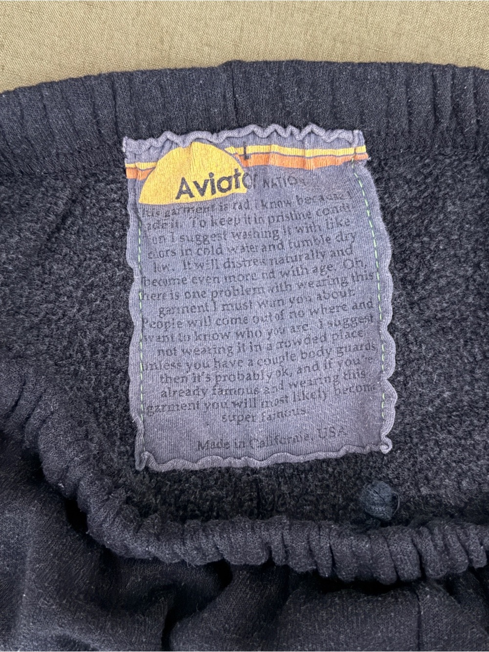 Aviator Nation joggers- grey with rainbow velour piping. Size L - Picture 6 of 7